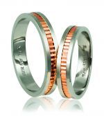 White gold & rose gold wedding rings 4.3mm (code A518r)